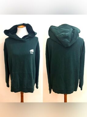 Roots Men's Forest Green Hooded Zip-Up Sweater